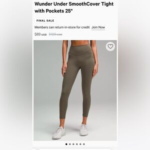 Lululemon wunder under smooth cover tights